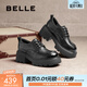 百麗（Belle）時(shí)尚舒適牛津鞋女商場(chǎng)同款真皮厚底休閑鞋D2Y1DAM5預售 黑色 【經(jīng)典百搭】 37 (235mm)
