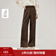 茵曼（INMAN）可露麗萊賽爾收褶休閑直筒褲2026春季女裝新款老錢(qián)風(fēng)長(cháng)褲西褲 深咖色 27