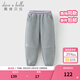 戴維貝拉（DAVE＆BELLA）兒童針織褲子冬裝新款女童束腳褲中大童加絨長(cháng)褲小孩子休閑褲 花灰色【現貨】 150 cm（建議身高140-150cm）