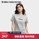 FILA斐樂(lè )大熊貓短袖T恤女秋新品修身純棉百搭運動(dòng)休閑上衣 煙云花灰-MG M 165/84A/M