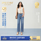 simple pieces【天絲法棍褲】夏新款SPS牛仔褲女小個(gè)子涼感直筒褲 石洗中藍/身高153-164(現貨) S 88/90 （95-105斤）
