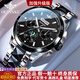 歐品客瑞士認證手表男機械表全自動(dòng)多功能防水鋼帶夜光生日禮物男士腕表 【免費刻字】3238本色黑圈黑面 【店長(cháng)推薦】