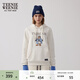 Teenie Weenie小熊秋冬裝學(xué)院風(fēng)藍色T恤索羅娜加絨連帽衛衣套頭衫 象牙白 M (165)