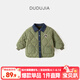 嘟嘟家男童加厚棉服冬裝女童冬季內里加絨外套兒童保暖翻領(lǐng)棉衣休閑外衣 軍綠色 100