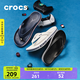 CROCS卡駱馳貝雅卡駱班運動(dòng)拖鞋男鞋女鞋居家?jiàn)A腳平底人字拖鞋|205393 黑色/白色-066 41 /42(260mm)