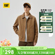 卡特（CAT）新品男士戶(hù)外休閑復古麂皮絨翻領(lǐng)工裝夾克外套 卡其 M