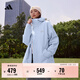 adidas拒水暖「芯」科技保暖休閑連帽夾克外套男女阿迪達斯輕運動(dòng)   藍色   S