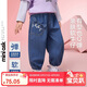 ASK JUNIOR【立體貓耳朵】?jì)和澴?6春女童水洗牛仔褲小童束腳褲長(cháng)褲