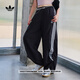 adidas經(jīng)典寬松可拆卸運動(dòng)褲扭扭褲女裝阿迪達斯官方三葉草 黑色   XS