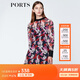 PORTS寶姿  新品商場(chǎng)同款連衣裙女裝撞色印花連衣裙SN8D010HPP021 粉黑紅 S (4)