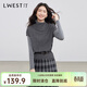 朗文斯?。↙.WEST）女2025冬季新款小眾設計感半高領(lǐng)灰色針織背心 深灰 M 100-110斤