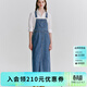 ELAND衣戀背帶牛仔連衣裙A字中長(cháng)裙子夏新款 牛仔色(55)Indigo M 165