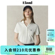 ELAND【經(jīng)典公式】衣戀T恤女polo領(lǐng)深門(mén)襟修身顯瘦短袖夏新款 象牙白/白色(39)Ivory M /165