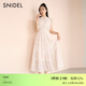 SNIDEL【明星同款】春夏小飛袖雪紡百褶碎花連衣裙SWFO251073 粉色 M (1)