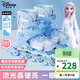 迪士尼（Disney）輪滑鞋兒童3-6-12歲溜冰鞋女童男旱冰鞋滑冰鞋直排滑輪鞋閃光艾莎 艾莎青單鞋+頭護套裝+包 M （平時(shí)鞋碼27-31碼）