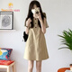 Sweetly·Sun復古無(wú)袖背心連衣裙女夏季卡其色圓領(lǐng)裙子小個(gè)子寬松顯瘦字短裙子 連衣裙 S 建議900斤