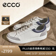 愛(ài)步（ECCO）休閑鞋 2026年春季新款真皮舒適休閑板鞋男鞋 柔酷60周年525474 水泥灰/白色/深藍色52547461569（牛皮剖層革/牛皮革） 42