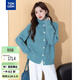 唐獅2025秋冬慵懶風(fēng)女翻領(lǐng)和高領(lǐng)兩穿開(kāi)衫