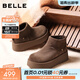 百麗（Belle）復古絨面勃肯鞋女冬季新款商場(chǎng)同款厚底加絨休閑短靴E6F1DDD5 啡色-厚絨 38 (240mm)