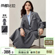 尚都比拉格雷系職場(chǎng)套裝女秋季一?？燮今g領(lǐng)短款西裝外套配顯瘦A字半身裙