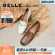 百麗（Belle）【92系列】粗跟樂(lè )福鞋女商場(chǎng)通勤百搭牛皮高跟鞋單鞋BZ521AA6 棕色 35 (225mm)