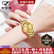 金仕盾（JIN SHI DUN）瑞士認證品牌手表女機械表全自動(dòng)夜光女士手表潮流時(shí)尚腕表送女友 【時(shí)尚百搭】全金金面 【高端禮盒】