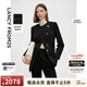 朗姿25純羊毛黑色短外套冬季新款百搭通勤高智氣質(zhì)設計感修身上衣 黑色 M