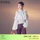 SNIDEL2025秋冬新品甜美荷葉邊露肩壓褶蝴蝶結系帶襯衫SWFB255028 象牙白 均碼 (F)