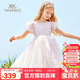 英氏（YEEHOO）女童連衣裙兒童公主裙中大童裝裙子主持宴會(huì )晚禮服夏 淺粉  120 