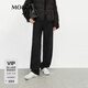 MO&Co.牛仔褲棉質(zhì)以黑套黑雙倍染色及地香蕉褲精裁高腰摩安珂 牛仔黑色 XS 25