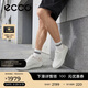 愛(ài)步（ECCO）耐磨厚底增高休閑板鞋鞋 街頭球鞋男鞋539814 白色/灰白色41 HL