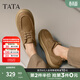 他她（TATA）商務(wù)復古休閑皮鞋男士棕色真皮厚底單鞋春新VMG01AM5 卡其色 42