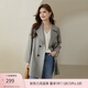 纖莉秀大碼女裝時(shí)髦雙排扣英倫風(fēng)質(zhì)感簡(jiǎn)約個(gè)性風(fēng)衣胖mm春新款3132 灰綠色 5XL