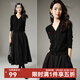 晚白【新品】2026春季含綿羊毛V領(lǐng)上衣寬松舒適百搭休閑針織開(kāi)衫女 黑色 L