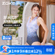 洲克（ZOKE）泳衣女時(shí)尚連體三角游泳競速溫泉性感125201110流金炫彩燙金XL