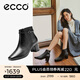 愛(ài)步（ECCO）靴子女 冬季切爾西靴羊皮中跟厚底方頭女靴 型塑290983 黑色29098301001 39