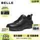 百麗（Belle）男士高幫運動(dòng)鞋男冬季新款牛皮加絨厚底保暖短靴8ZR01DD5 黑色-毛里 42 (260mm)