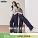 MsShe【不掉色天絲牛仔褲】大碼女裝2026春季胖mm分割顯瘦直筒褲 原牛色26年3月27日到貨 3XL