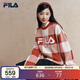 FILA 斐樂(lè )官方馬上起飛情侶長(cháng)袖毛衣女編織衫休閑棋盤(pán)格套頭上衣男