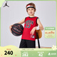 NIKE JORDAN 耐克AJ籃球服套裝23號球衣夏季兒童籃球背心+短褲2件套 正黑色 130 /64 【建議身高116-122cm】