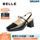 百麗（Belle）優(yōu)雅包頭涼鞋女商場(chǎng)同款一字帶粗跟涼鞋D8D1DBH5 黑色 37 (235mm)