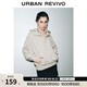 UR2026春季新款女裝流光風(fēng)連帽超寬松衛衣UWJ450137+ 淺卡其 M (M-L)