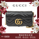 古馳（GUCCI）女包Marmont馬蒙牛皮鏈條單肩包GG經(jīng)典斜挎包女士七夕情人節禮物 mini 16.5cm 黑色 酷奇女包