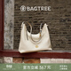 BAGTREE【明星同款】包包樹(shù)圖南包頭層植鞣牛皮hobo單肩通勤斜挎腋下包女 皎月白-中號 小眾輕奢女包