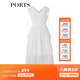 PORTS寶姿春夏新品女裝V-領(lǐng)無(wú)袖中長(cháng)連衣裙SM8D059MLN001 奶白色 S (4)