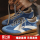 馬登藍色復古休閑鞋男2026夏秋新款運動(dòng)德訓鞋防滑阿甘鞋網(wǎng)面透氣板鞋 極線(xiàn)藍   44