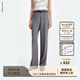 朗姿【精英衣櫥 大女主】朗姿高腰修身直筒商務(wù)通勤褲秋季新款長(cháng)褲女 星月灰色2 M