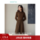 茵曼（INMAN）2025秋冬女裝新款燈芯絨連衣裙新品長(cháng)袖休閑針織禮服中長(cháng)裙子 咖啡色 L