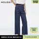 moussy 年新款水洗直筒闊腿牛仔褲028ISA12-3971 110藍色 M