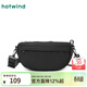 熱風(fēng)（Hotwind）春秋新款男士休閑戶(hù)外斜挎包大容量單肩包健身通勤包包 01黑色 小